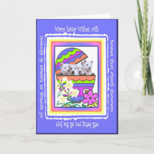 Cute Westie Happy Easter Wishes Card