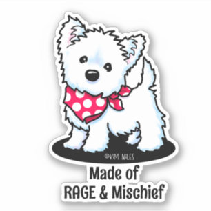 Cute Westie KiniArt Sticker