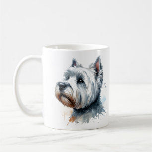 Cute Westie Terrier Dog Face Watercolor Art Coffee Mug