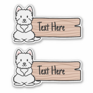 Cute Westie Terrier Label