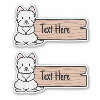 Cute Westie Terrier Label 