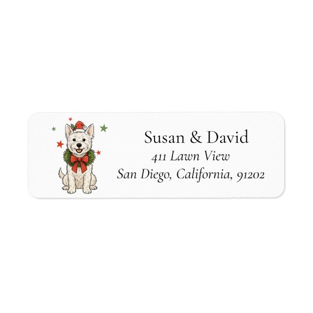 Cute Westie White Terrier Dog Wreath (Front)