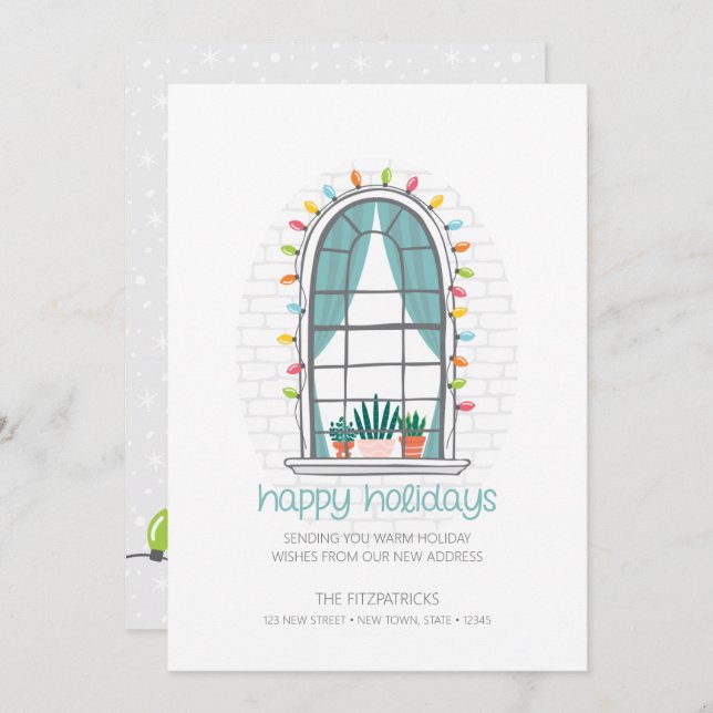 Cute We've Moved New House Flat Holiday Card (Front/Back)