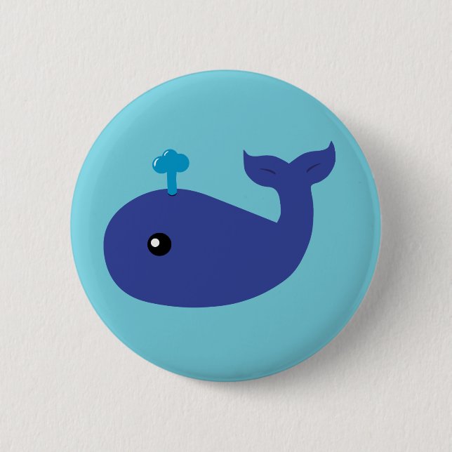 Cute Whale 6 Cm Round Badge (Front)