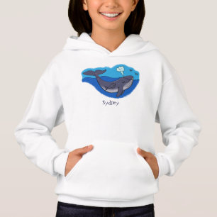 Cute whale and calf whimsical cartoon