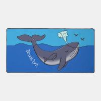 Cute whale and calf whimsical cartoon