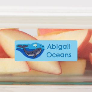 Cute whale and calf whimsical cartoon personalised