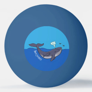 Cute whale and calf whimsical cartoon ping pong ball