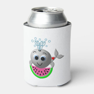 Cute Whale and Watermelon Can Cooler