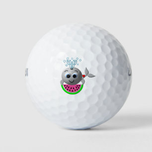 Cute Whale and Watermelon Golf Balls