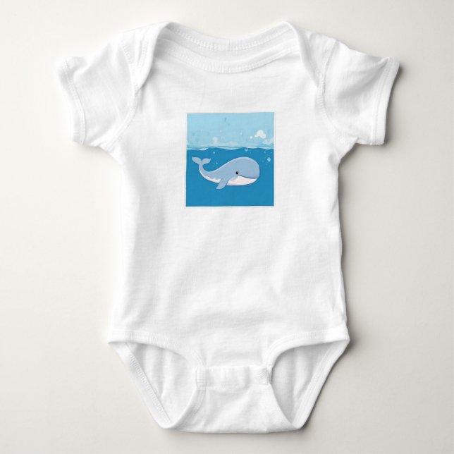 Cute Whale Baby Bodysuit (Front)