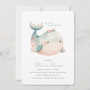 Cute Whale Baby Shower Invitation