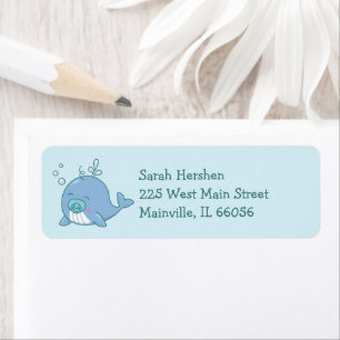 Cute Whale Baby Shower Kawaii  Boy Blue
