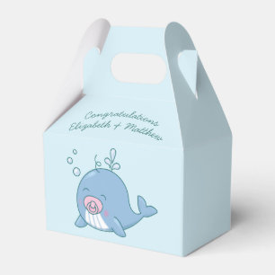Cute Whale Baby Shower Kawaii Girl Pink Favour Box
