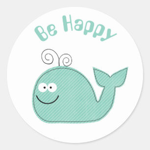 Cute whale be happy motivational sticker