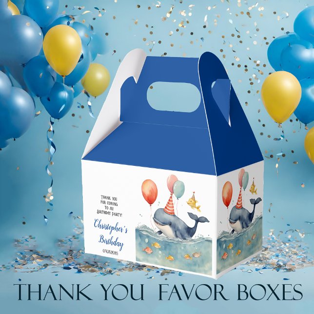 Cute Whale Boys Birthday Favour Box (Creator Uploaded)