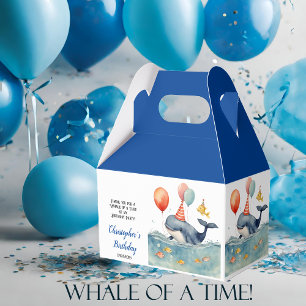 Cute Whale Boy's Birthday Party Favour Box