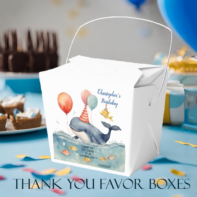 Cute Whale Boy's Birthday Thank You Favour Box (Creator Uploaded)