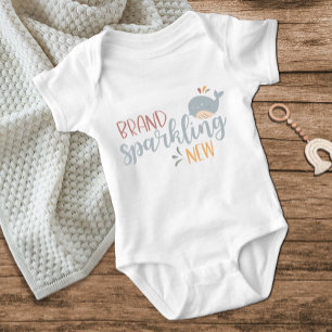 Cute Whale Brand Sparkling New Blue Baby Boy Bodysuit