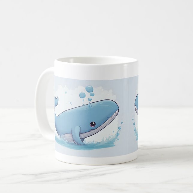 Cute Whale Coffee Mug (Front Left)
