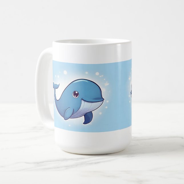 Cute Whale Coffee Mug (Front Left)