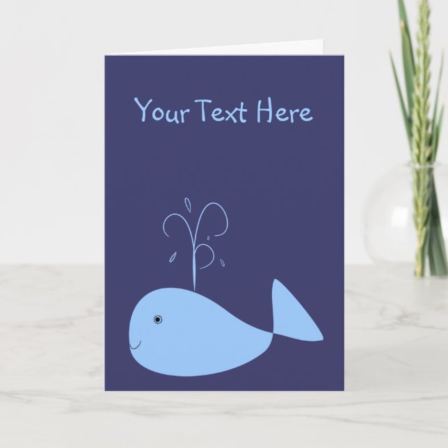 Cute Whale Customised Greeting Cards (Front)