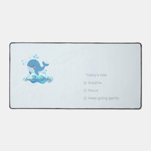 Cute Whale Desk Mat with Today's Tide Checklist