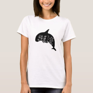 Cute Whale Flower T-Shirt
