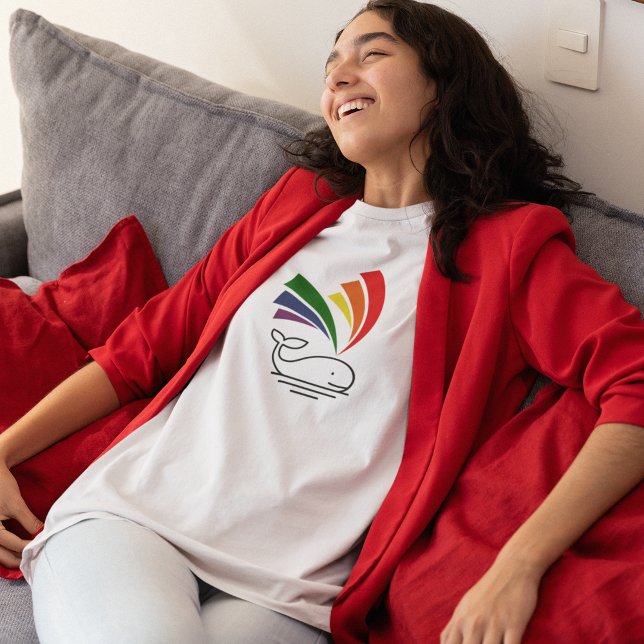 Cute Whale Gay Pride Rainbow Light T-Shirt (Creator Uploaded)
