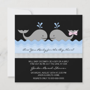 Cute Whale Gender Reveal Party Invitation