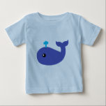 Cute Whale Infant T-Shirt<br><div class="desc">This cute and playful blue whale design features a kawaii pop art cartoon whale spouting water! Perfect as a gift for whale lovers, kids and adults alike!</div>