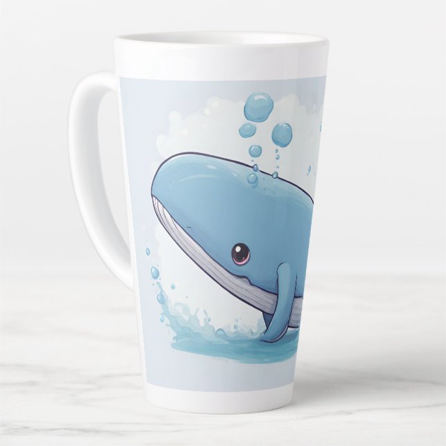 Cute Whale Latte Mug (Left Angle)