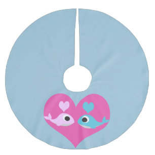 Cute Whale Love Brushed Polyester Tree Skirt