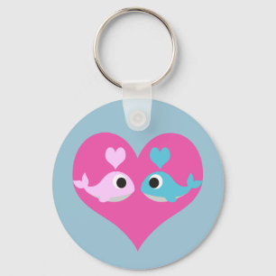 Cute Whale Love Key Ring