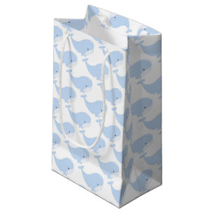 cute whale lovers tiled pattern small gift bag