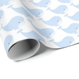 cute whale lovers tiled pattern wrapping paper
