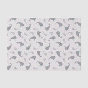 Cute Whale Mum and Baby Pattern Tissue Paper