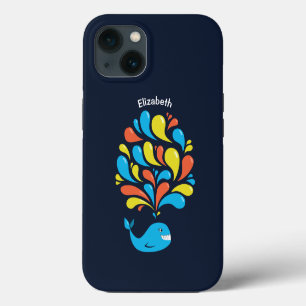 Cute Whale Name Cartoon Fish Colourful iPhone 13 Case