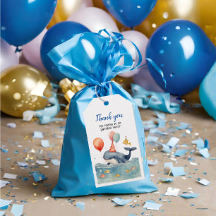 Cute Whale Nautical Boys Birthday Thank You Gift Tags