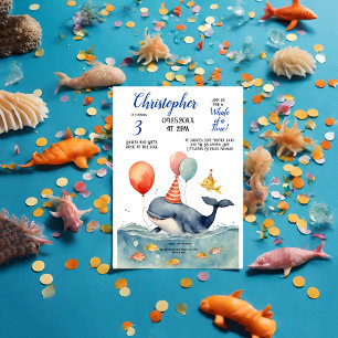 Cute Whale of a Time Boy's Birthday Invitation