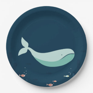 Cute Whale Party Supply Plate