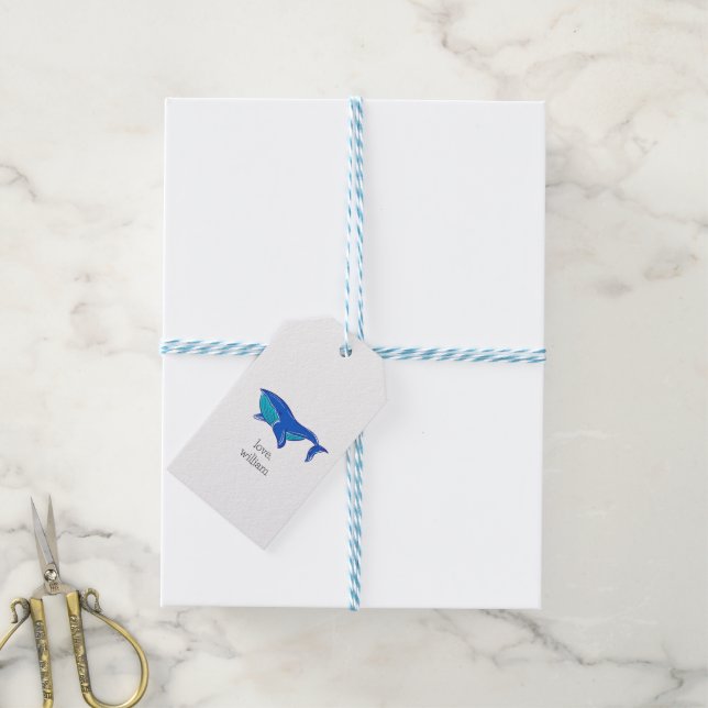 Cute Whale Personalised Gift Tags (With Twine)