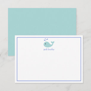 Cute Whale Personalised Note Cards