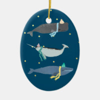 Cute Whale Scarves Winter Christmas Illustration