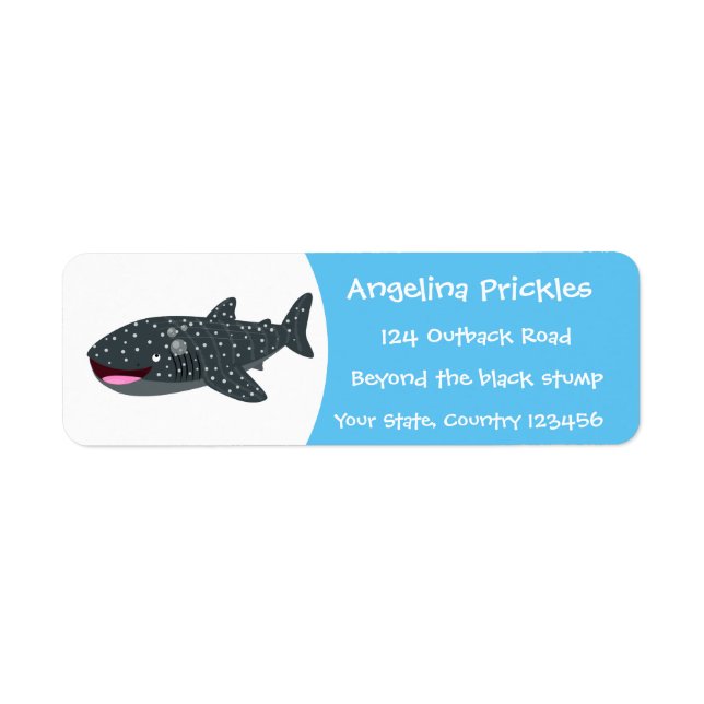 Cute whale shark happy cartoon illustration (Front)