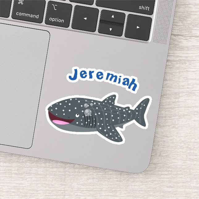 Cute whale shark happy cartoon illustration (Detail)