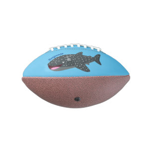 Cute whale shark happy cartoon illustration american football