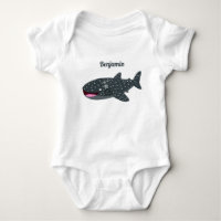 Cute whale shark happy cartoon illustration