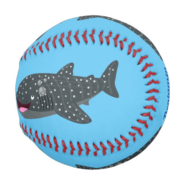 Cute whale shark happy cartoon illustration baseball (Front Right)
