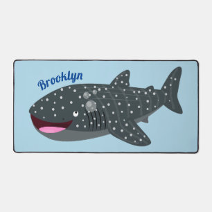 Cute whale shark happy cartoon illustration desk mat